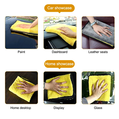 SEAMETAL Microfiber Car Washing Towel 400GSM Double-Sided Coral Velvet Clean Towels High Water Absorption Car Wash Drying Cloth