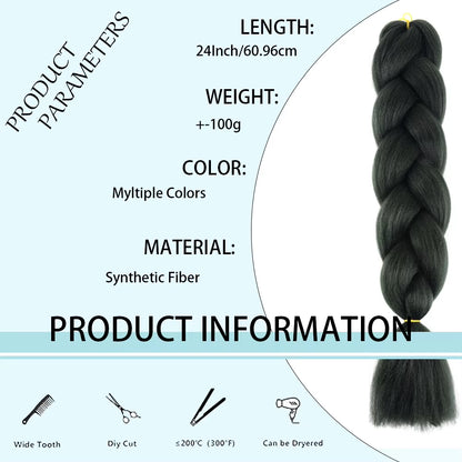 24 Inches DIY Jumbo Braiding Hair Synthetic Hair Extensions Afro Ombre Crochet Braid Hair Wholesale for Women