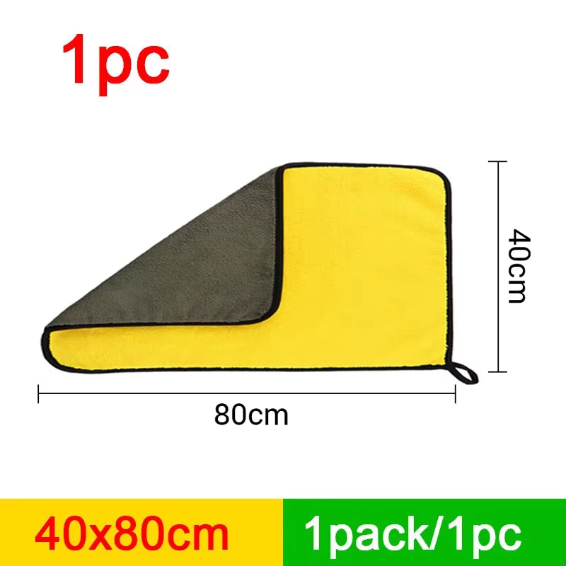 SEAMETAL Microfiber Car Washing Towel 400GSM Double-Sided Coral Velvet Clean Towels High Water Absorption Car Wash Drying Cloth