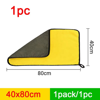 SEAMETAL Microfiber Car Washing Towel 400GSM Double-Sided Coral Velvet Clean Towels High Water Absorption Car Wash Drying Cloth