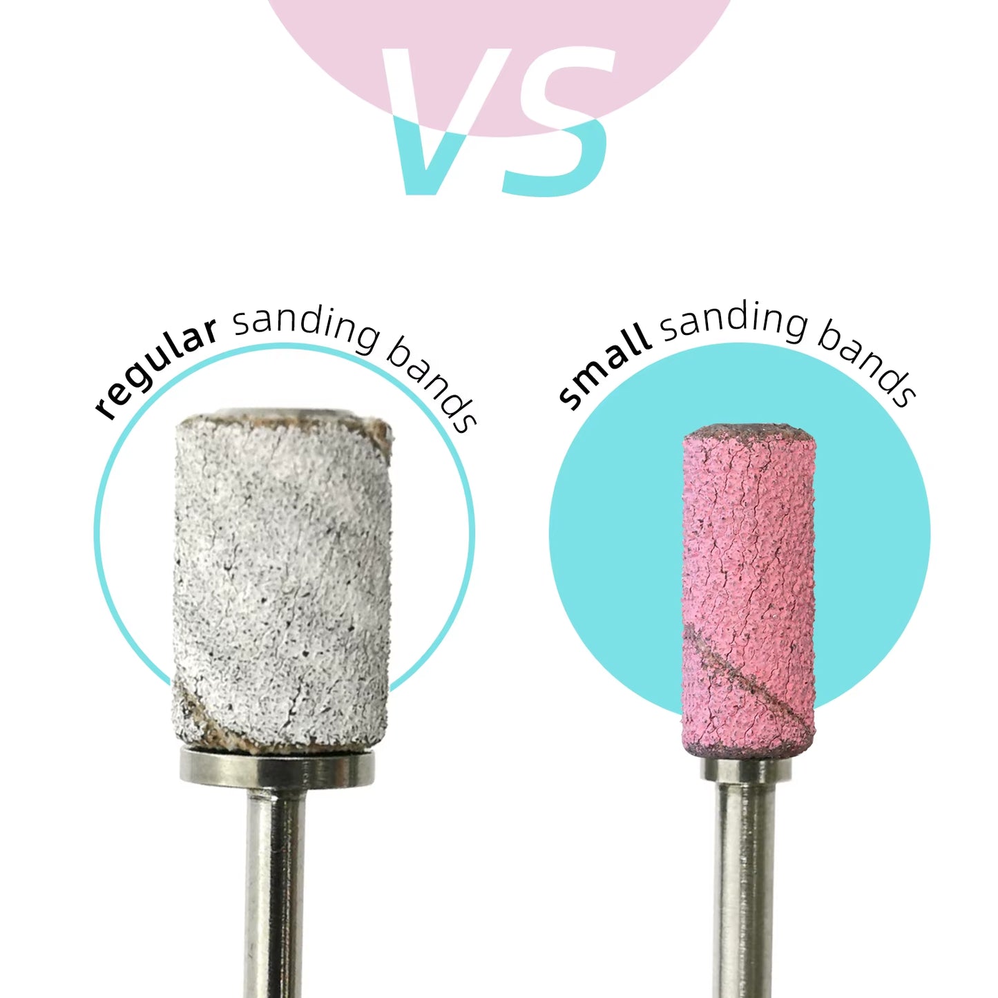 3Mm Small Sanding Bands for Nail Drill Mini Sand Band File Polishing Nails Cuticle Clean No Stainless Steel Mandrel Bit