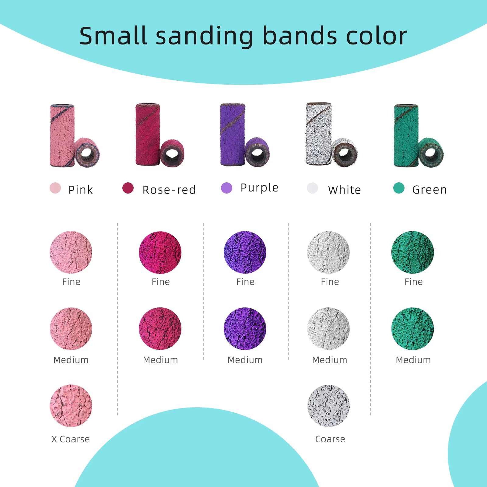 3Mm Small Sanding Bands for Nail Drill Mini Sand Band File Polishing Nails Cuticle Clean No Stainless Steel Mandrel Bit
