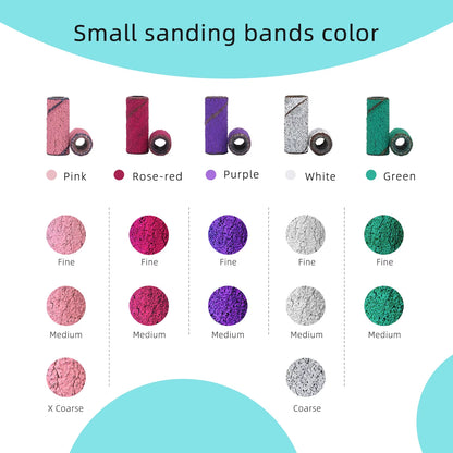 3Mm Small Sanding Bands for Nail Drill Mini Sand Band File Polishing Nails Cuticle Clean No Stainless Steel Mandrel Bit
