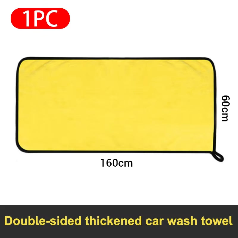 SEAMETAL Microfiber Car Washing Towel 400GSM Double-Sided Coral Velvet Clean Towels High Water Absorption Car Wash Drying Cloth
