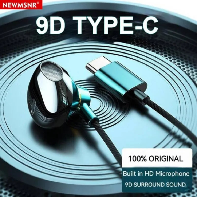 #Type C Headphones Hifi Bass Stereo Volume Control Headset with HD Mic 3.5Mm Wired Earbuds for Iphone15/Samsung Galaxy Earphones