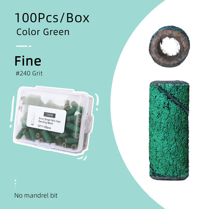 3Mm Small Sanding Bands for Nail Drill Mini Sand Band File Polishing Nails Cuticle Clean No Stainless Steel Mandrel Bit